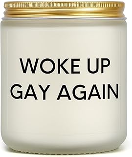 Funny Gifts for Gay Men - Woke Up Gay Again Candle, Pride Month Gifts for Brother, Men, Unique Gays Candle for Boyfriend, Friend, Adult, LGBTQ, Gays Birthday Christmas Anniversary Present Ideas