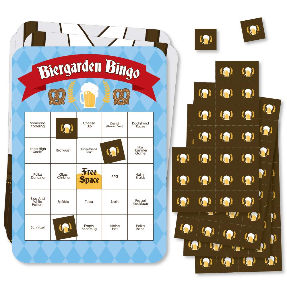 Amazon.com: Big Dot of Happiness Oktoberfest - Bar Bingo Cards and Markers  - German Beer Festival Shaped Bingo Game - Set of 18 : Toys & Games