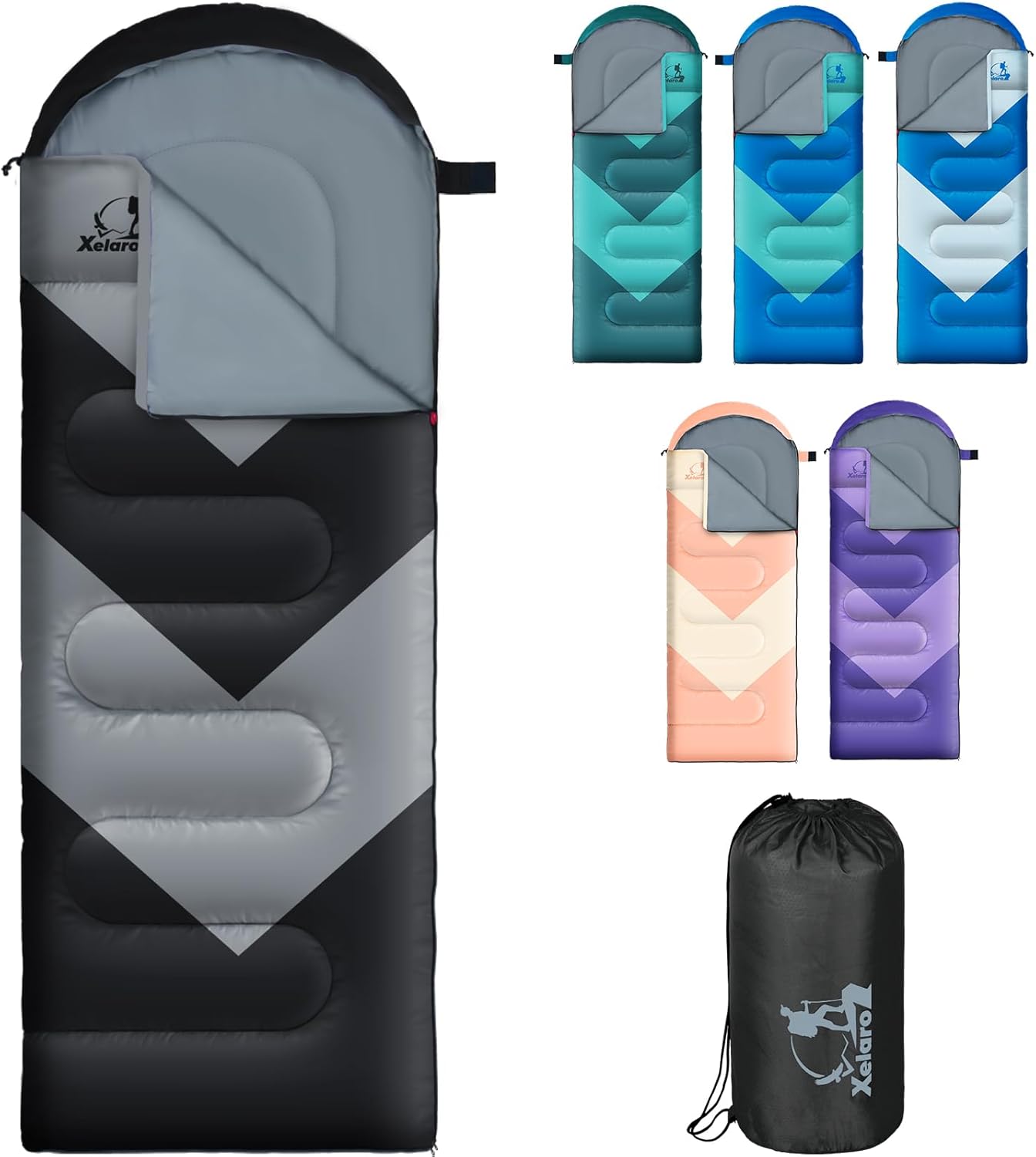 Sleeping Bag for Adults, Girls, Boys – 3 Season Warm & Cool Weather Lightweight Waterproof Camping Bag for Hiking, Outdoor Travel Sleeping Bag for Adults, Girls, Boys – 3 Season Warm & Cool Weather Lightweight Waterproof Camping Bag for Hiking, Outdoor Travel