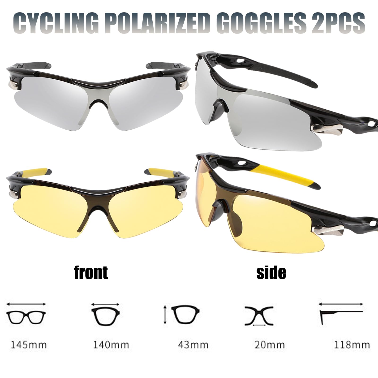 BDSHUNBF 2 Cycling Glasses, Sports Sunglasses - Image 2