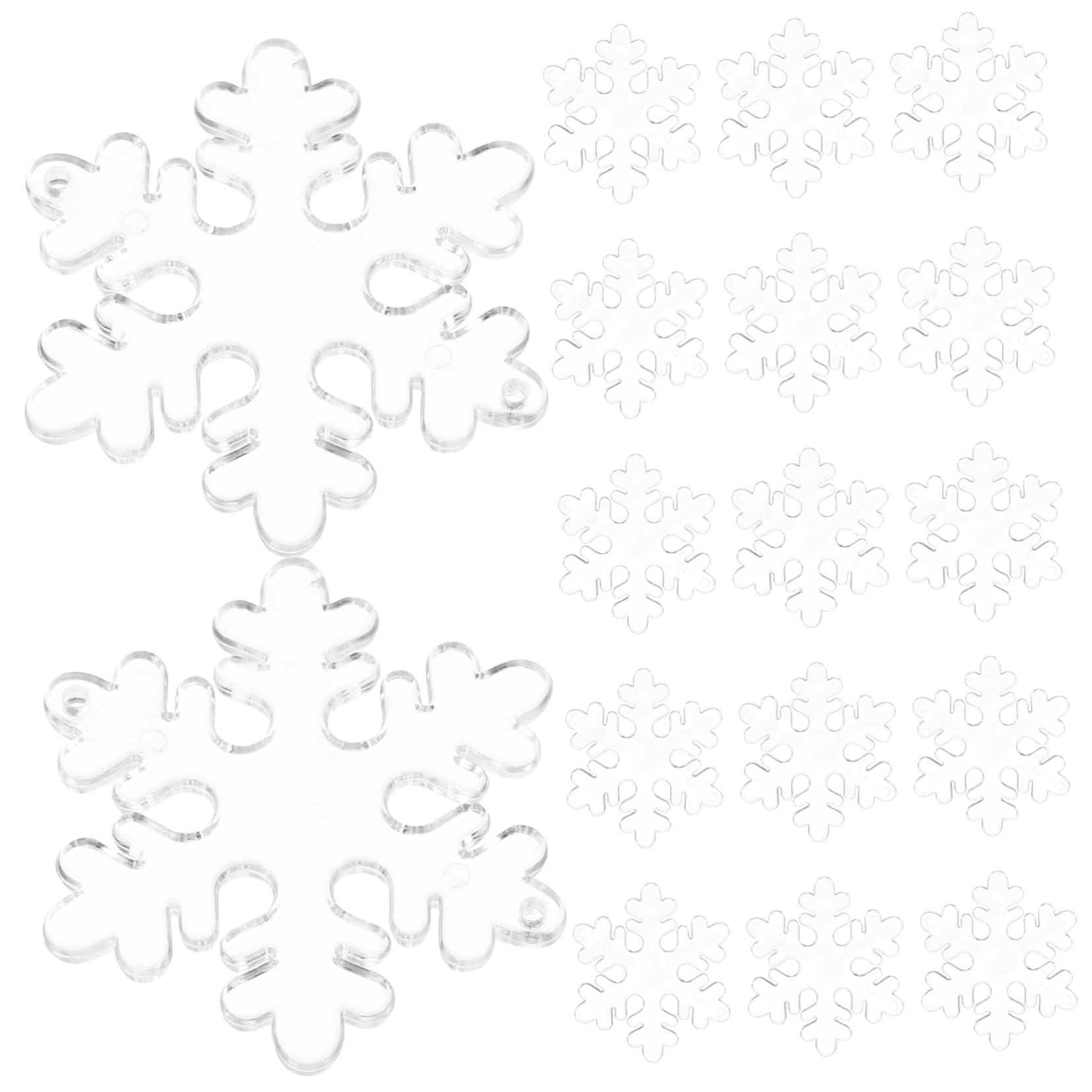 PRETYZOOM 400 Piezas de Nieve Transparente liquidación de Adornos navideños Colgante de árbol de Navidad de Nieve Colgantes navideños Christmas Tree Decoraciones Colgantes Acrílico