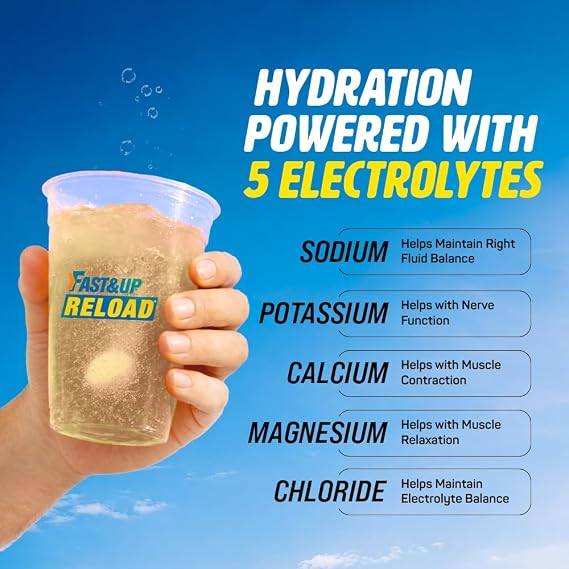 Fast&Up Reload Instant Energy and Hydration Sports Drink - Pack of 4 tubes with 20 tablets each - Lime&Lemon Flavour