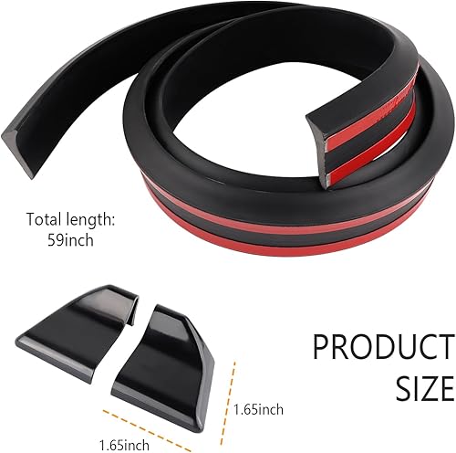 Miniatura 2 de Spoilers para automóviles, alerón reflectante de fibra de carbono de 4.9 pies para decoración de automóvil, tira universal de goma sin perforaciones