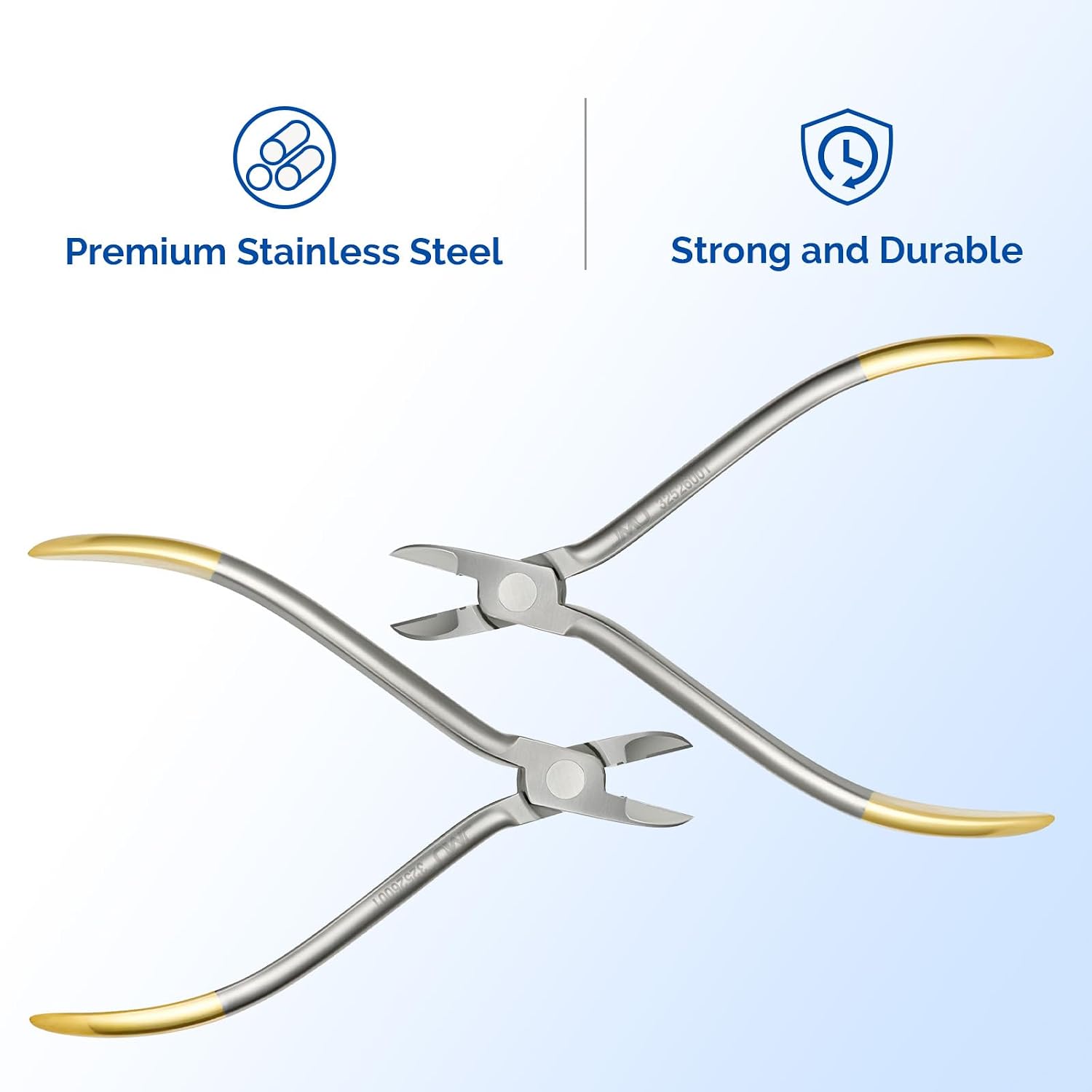 JMU Dental Ligature Cutter Pliers, Orthodontic Light Wire Cutting Pliers for Dentists, Stainless Steel Gold Plated Handle