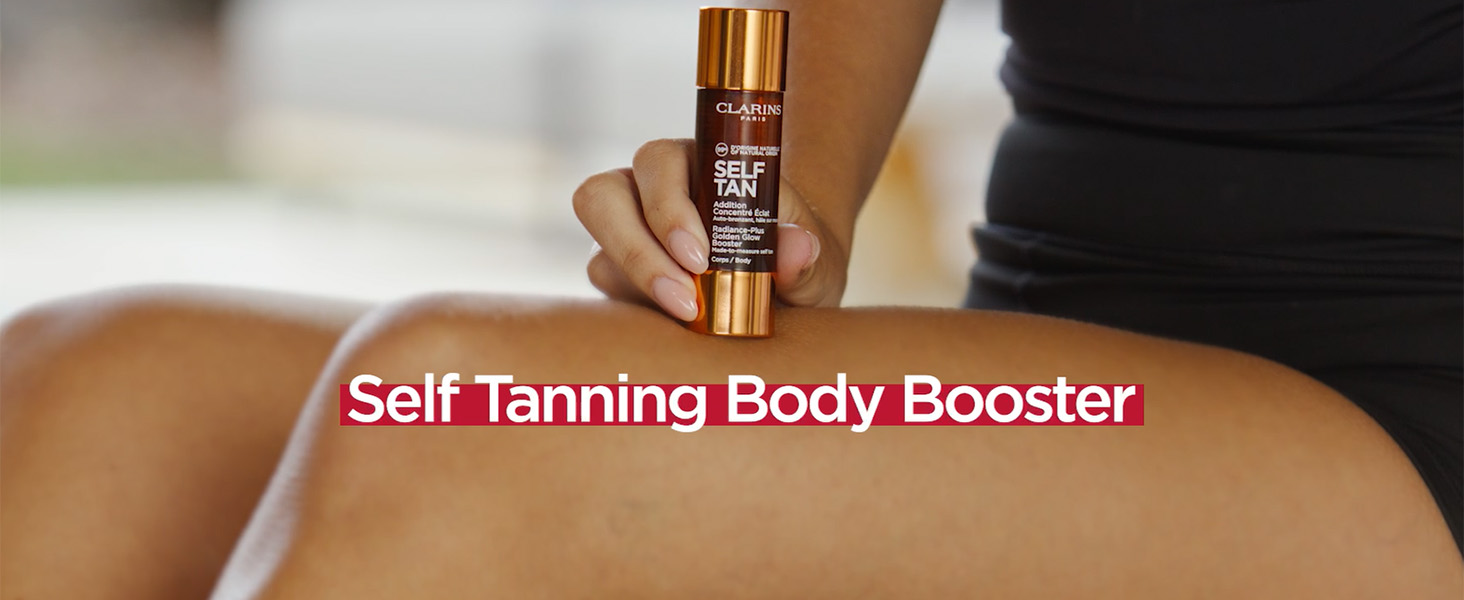 Clarins Self Tanning Body Booster | Self Tanning Drops For Body To Mix With Moisturizer | Natural, Long-Lasting, Streak-Free, Buildable Tan | Hydrates | Non-Staining | 99% Natural Ingredients | 1 Oz