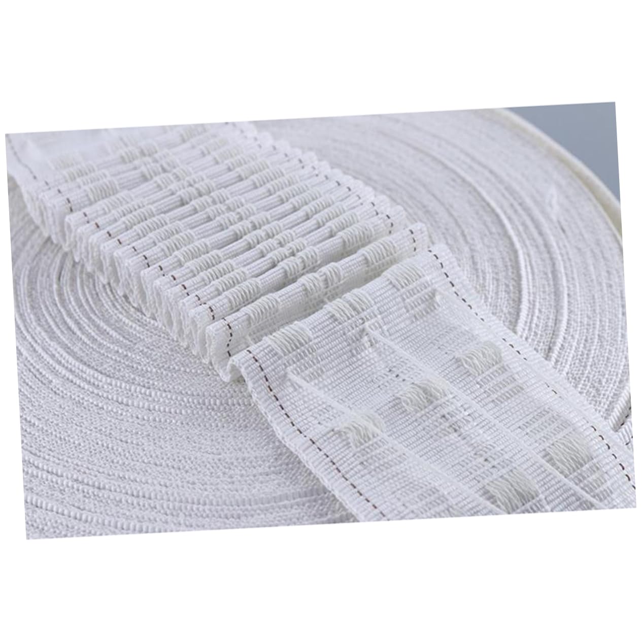 Vaguelly Sangle de Rideau 50M Ruban Plissé Coton Naturel Accessoires de Rideau Décoration Intérieure Rideaux Personnalisés Lavable