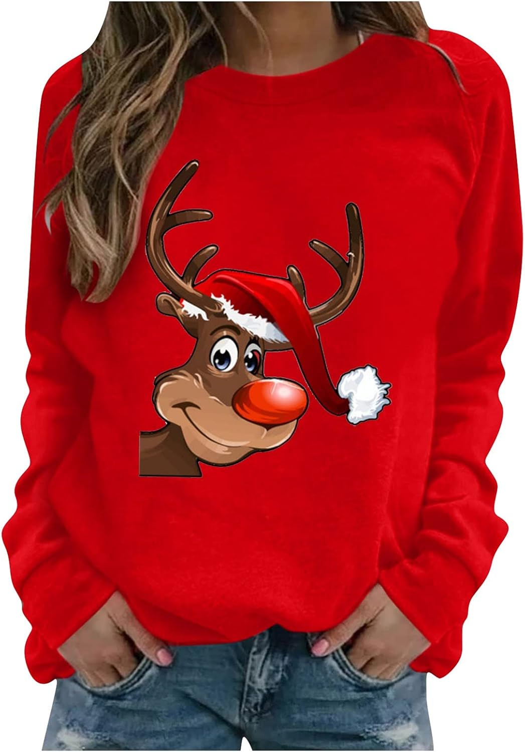 Pull De Noël Femme Drôle - Ugly Christmas Jumper Noir Col Rond