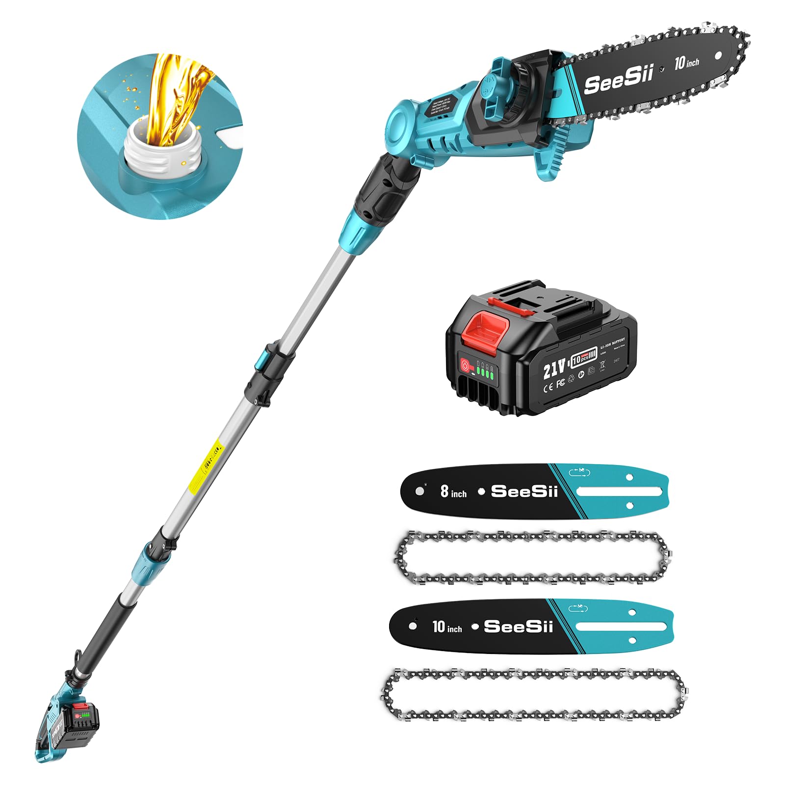 Amazon.com : Seesii 10 Inch & 8 Inch Electric Pole Saws for Tree