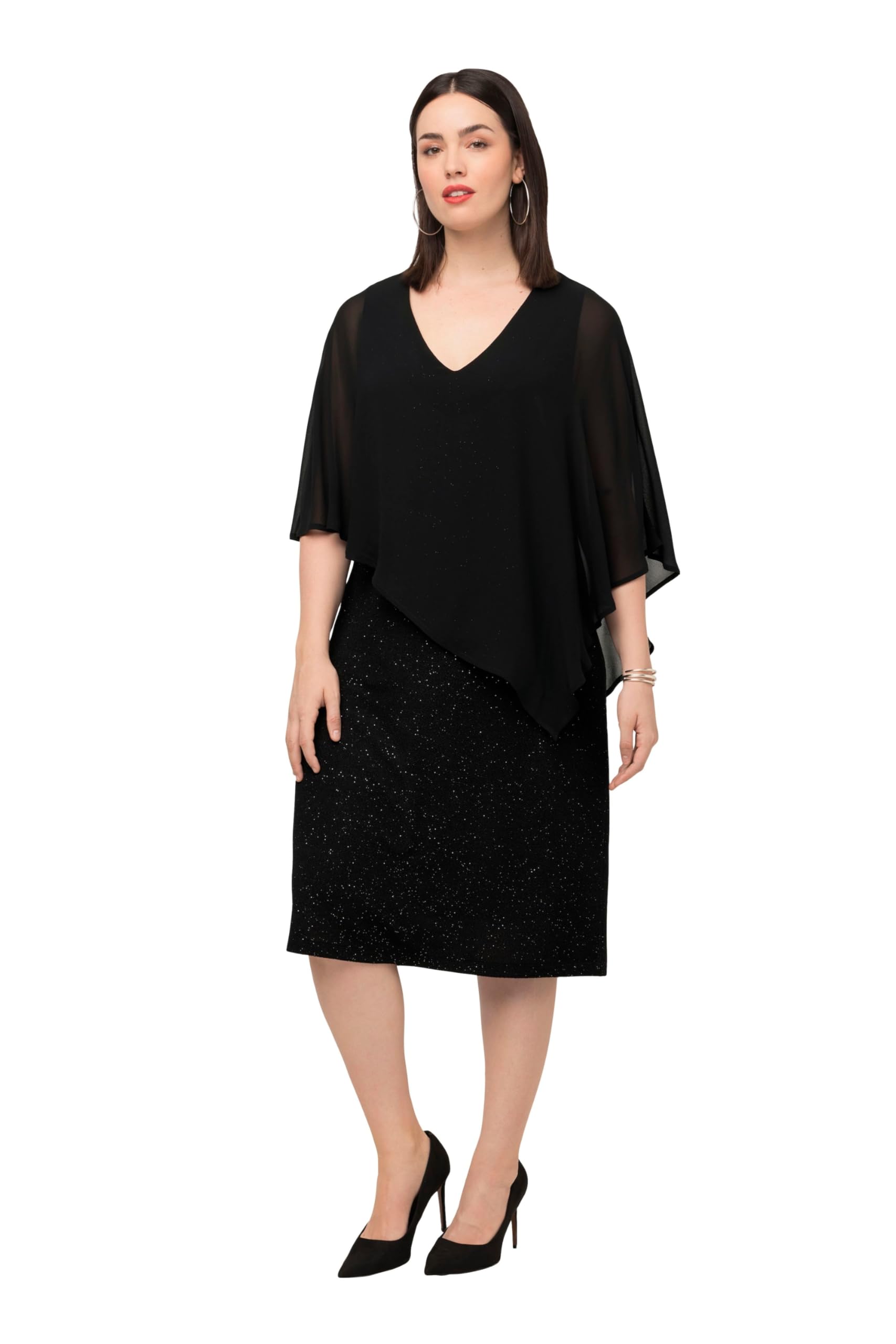 Robe double couche en mousseline Ulla Popken grande taille chic - 8