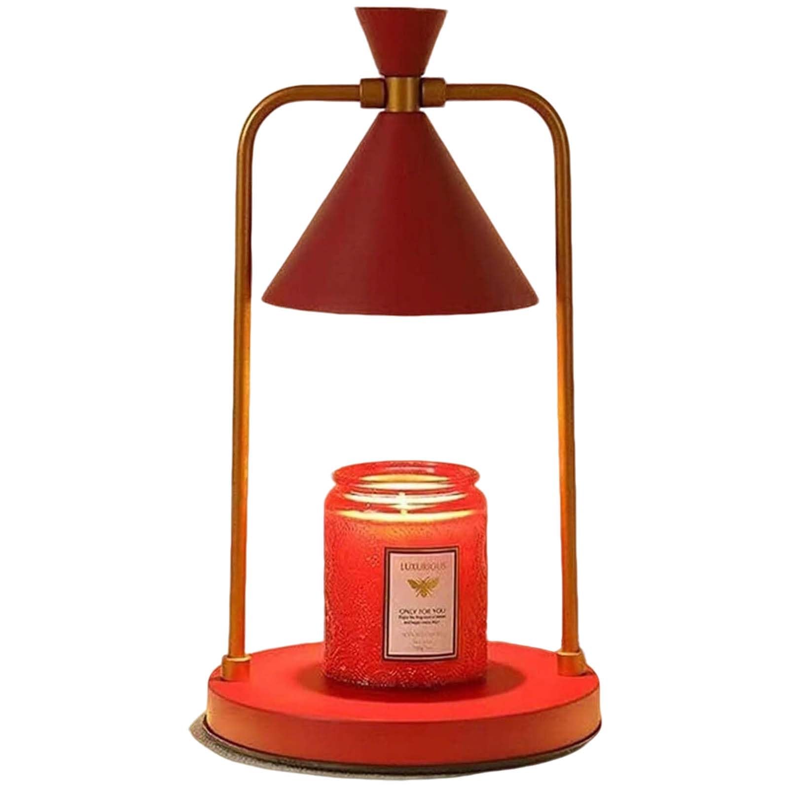 Bezpłomieniowa lampa podgrzewająca świece do dużych i małych słoików, ściemnialny topielnik z timerem z regulowaną jasnością, bezpieczny wystrój domu, aromatyczny prezent dla kobiet(Red)