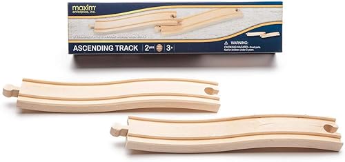 maxim enterprise, inc. Vía ascendente de 8 pulgadas, rieles de tren de madera compatibles con Thomas & Friends, Brio Toy Train, y todos los juegos