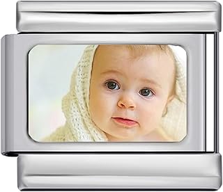 Custom Italian Charm Bracelet - Silver, 9x10mm, Print Your Photos, Logos, and Anime Characters - Gift for Women