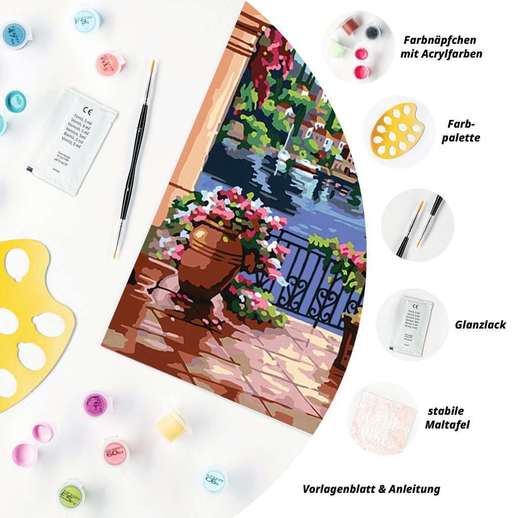 Ravensburger CreArt 25963 - Lago Mayor: Pintura por números para Adultos, Set de Bricolaje con Pincel y Pinturas acrílicas, Regalo para Mujeres y Hombres, Pintura para Adultos