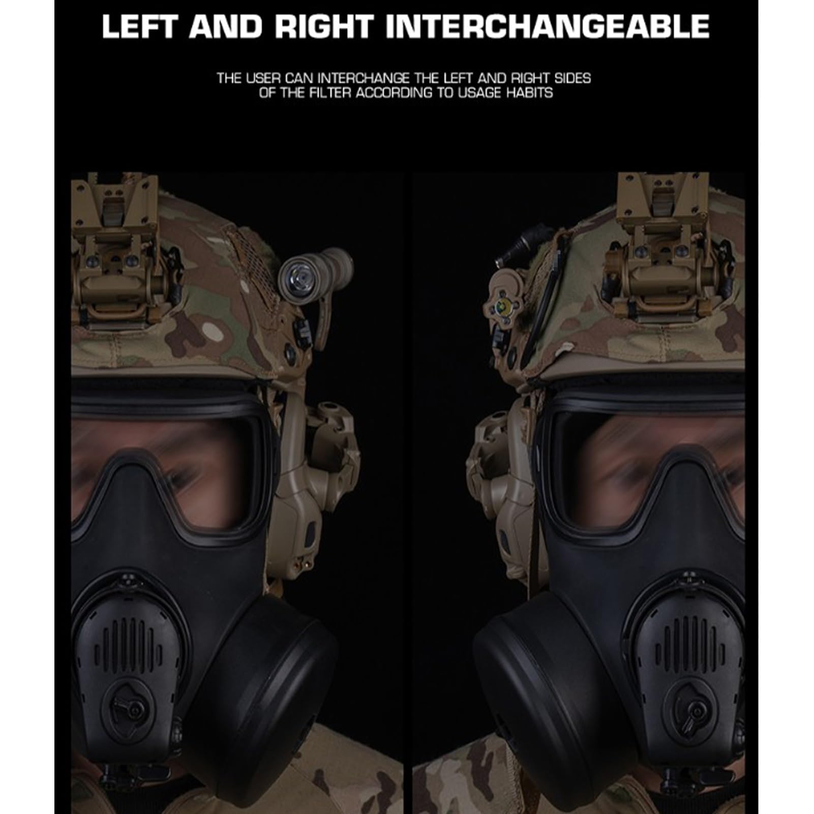 Vollgesichts-Gasmaske (Modell) – Eingebauter Ventilator Und Mikrofon, Filter-Atemschutzmaske – Filmrequisite, Cosplay, Paintball, Wargame-Ausrüstung