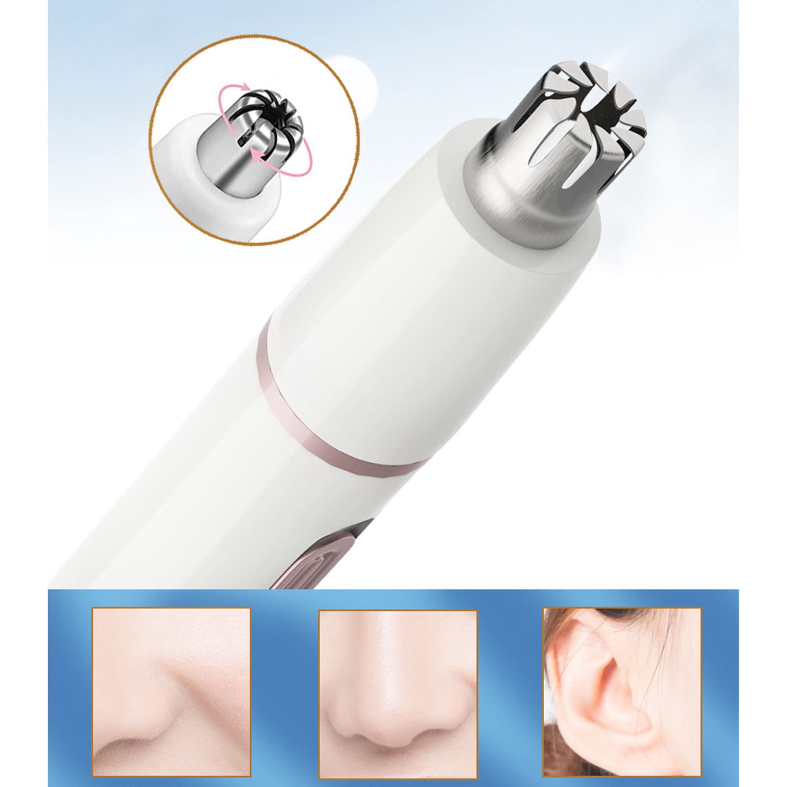 Rasoirs électriques pour femmes, kit d'épilation indolore rechargeable, têtes en acier inoxydable, épilateur électrique détachable pour poils du nez et sourcils