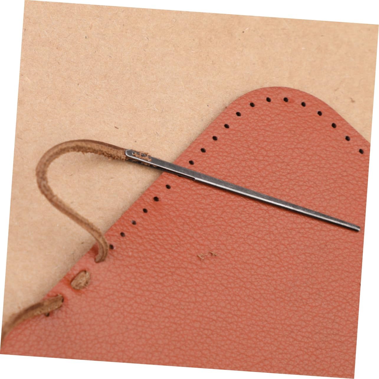 VILLCASE 4pcs Leather Sewing Needles Heavy Duty Embroidery Needles for Curved Sewing Leathercraft Lacing Versatile Leather Tools