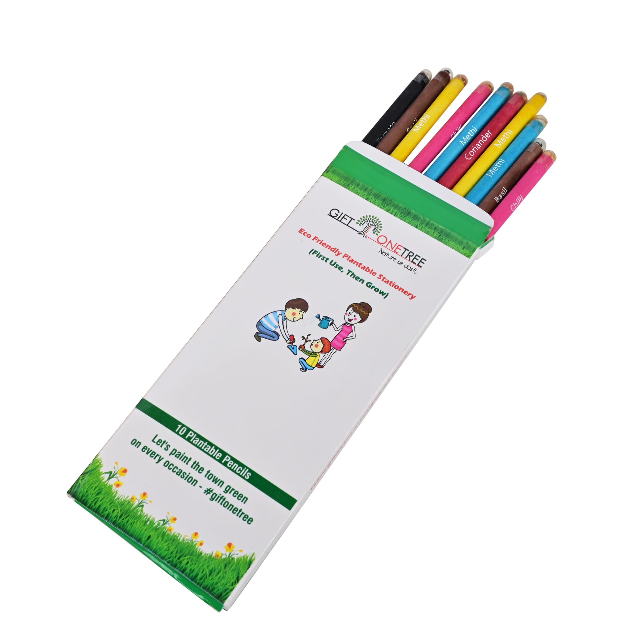 Giftonetree Grow Your Own Plant Mini Kit | 10 Seasonal Flower Mini Kit and 10 Plantable Seed Pencils | Best Return Gift For Kids Birthday Party (Seasonal Flower, 10, count) 2