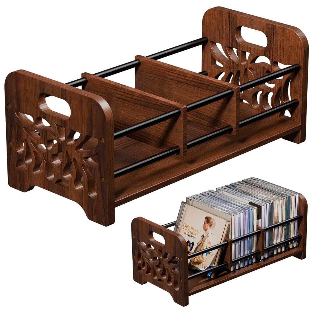 cocklobin CD DVDセット Amazon.com: QILICHZ CD Holder,DVD Holder Storage,Wood CD Rack
