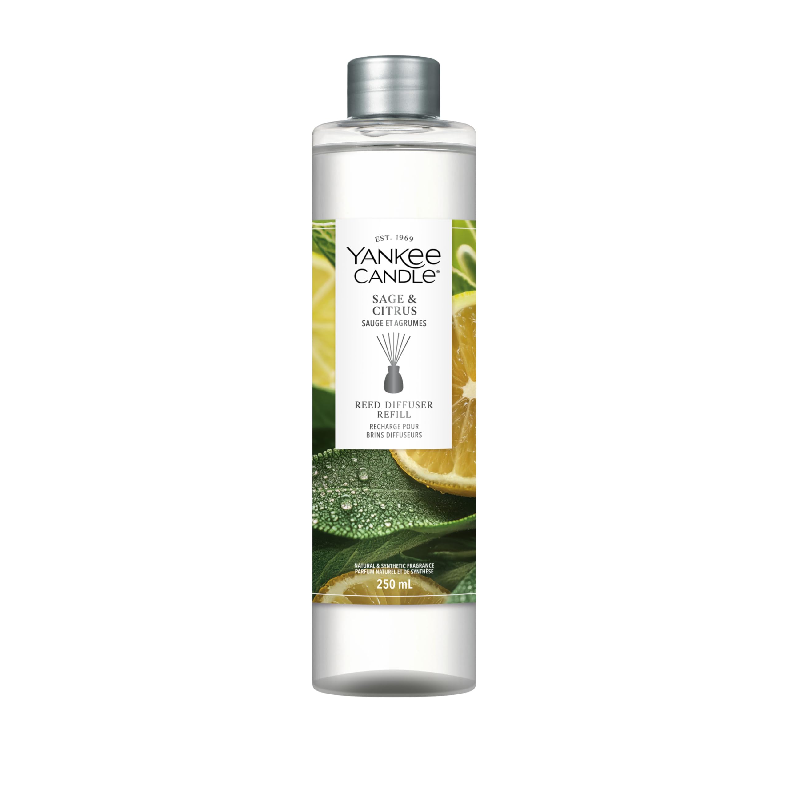 Yankee Candle Reed Diffuser Refill | Sage & Citrus | for Small to Medium Spaces | Up to 10 Weeks of Fragrance