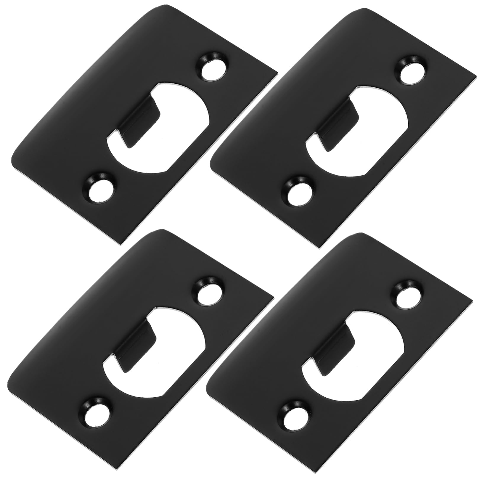 NUOBESTY 16 Pièces Boucle à Ardillon Verrouillable Gâche Bouche-trou Plaque De Coup De Pied De Porte Des Plaques Métalliques Renfort De Porte Avant Plaques De Porte Acier Inoxydable Black