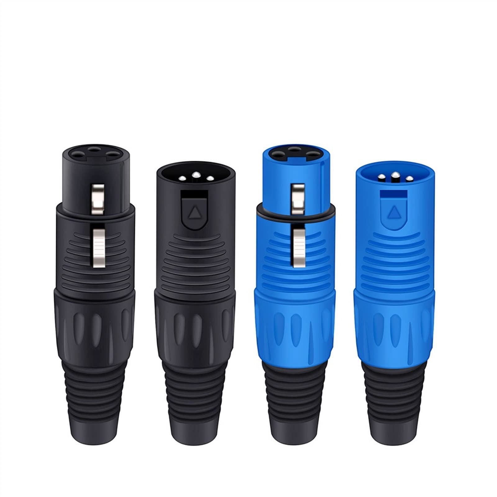 Conector macho XLR de 3 pines para evitar ruidos en cable de audio de micrófono C1038M-Black