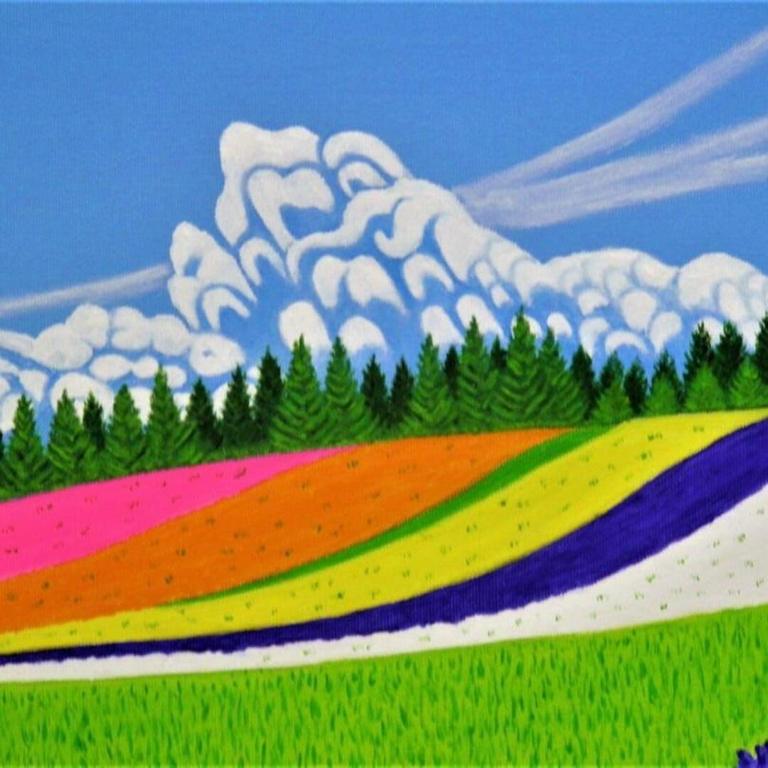 ★富良野・富田ファームの花畑・谷村一男肉筆油彩画・F6 Amazon.co.jp: 富良野富田ファームの花畑谷村一男肉筆油彩画F6額