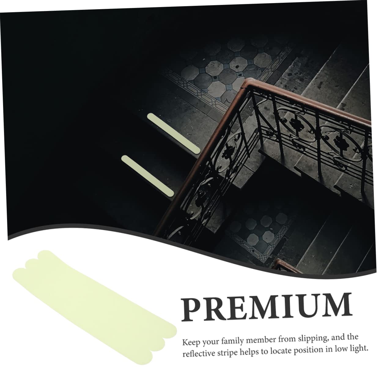 HOUDERCO 24pcs Luminous Slip Stickers for Bathtub and Stairs Durable Peva Non Skid Floor Strips Easy to Install for Home Hotel Use