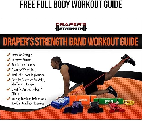 Miniatura 8 de Drapers Strength Heavy Duty Resistance Stretch Loop Bands for Powerlifting Workout Exercise and Assisted Pull Ups #01 Yellow, #02 Red, #03 Black,
