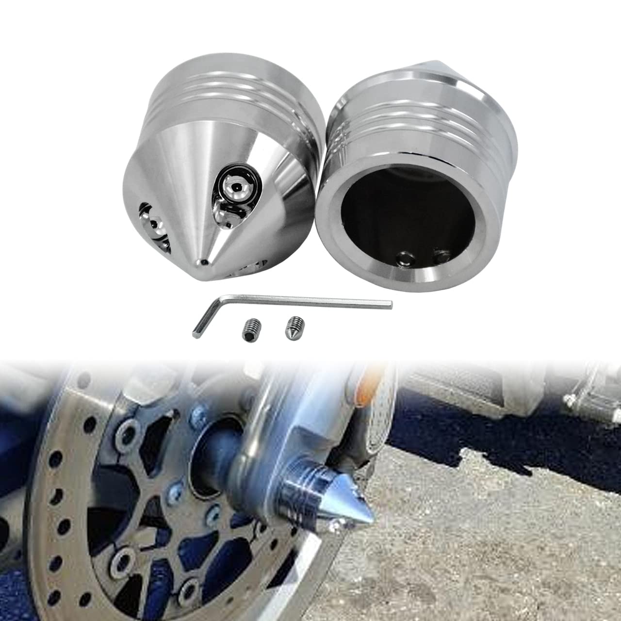 Moto Asse Anteriore Dado Copertura Tappi Fit per Harley Touring Electra Road Glide Dyna Softail Sportster 2008-Più tardi Cromato
