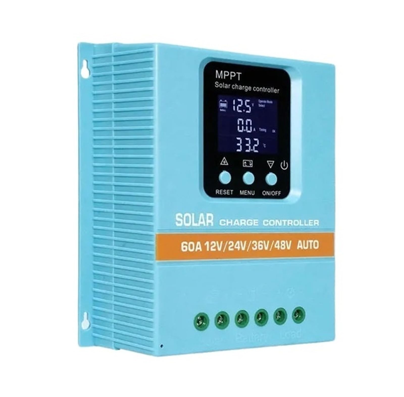 Kontroler ładowania słonecznego MPPT kontroler ładowania słonecznego 100 A 80 A 60 A 12 V 24 V 36 V 48 V, inteligentny regulator do paneli słonecznych i baterii, wyświetlacz LCD (60A)