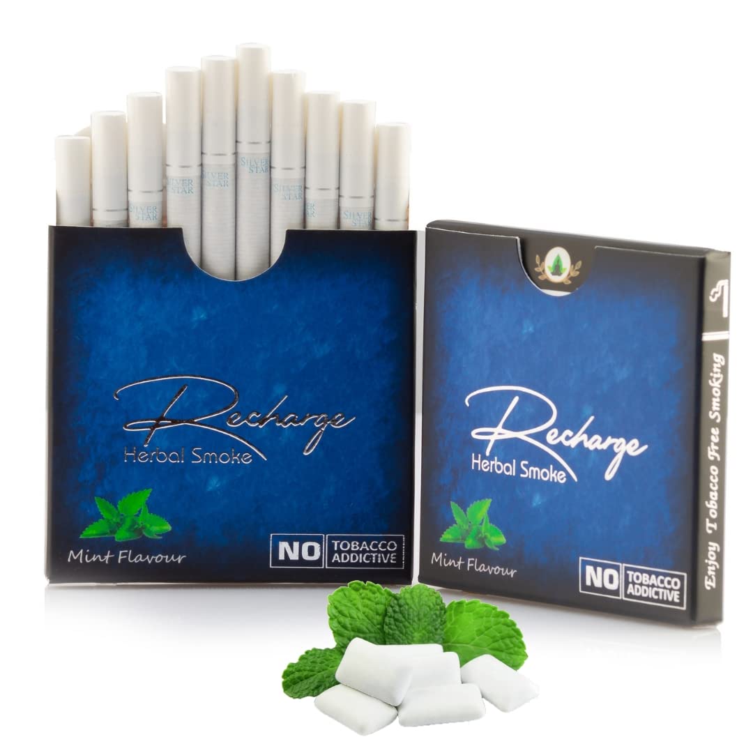 blue leaf tobacco cigarettes Buy Aarogyam Herbals Cigarette 100% Tobacco & Nicotine Free Smoke, for  Relieve Stress & Mood Enhance of Smokers - (10 Sticks in Each Packet)  (RECHARGE