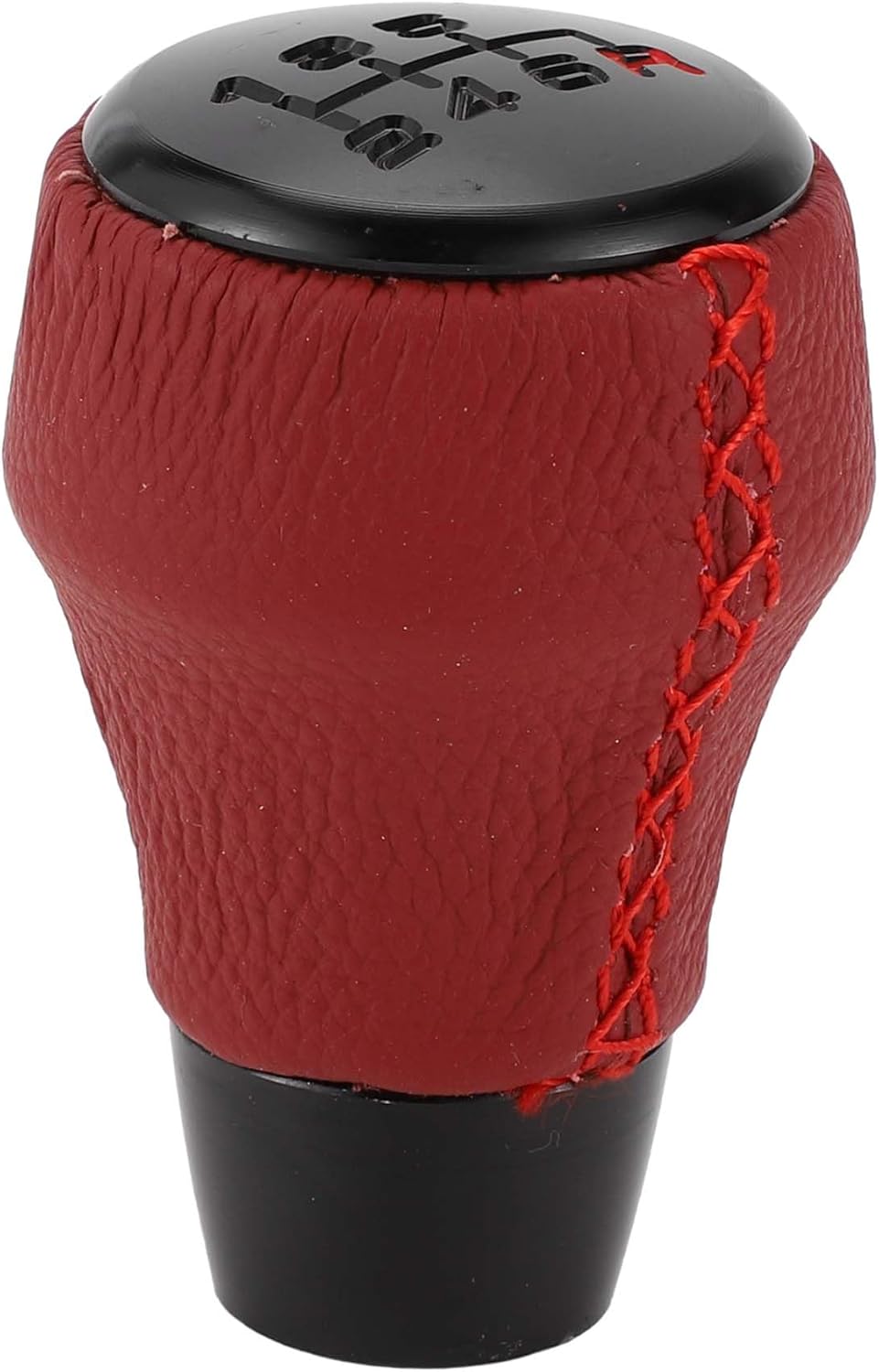 6 Speed Manual Shift Knob for Honda Civic Type R Hatchback 2017‑2019 Plastic Faux Leather Automotive Gearbox Stick Shifter Lever Knob Black Red
