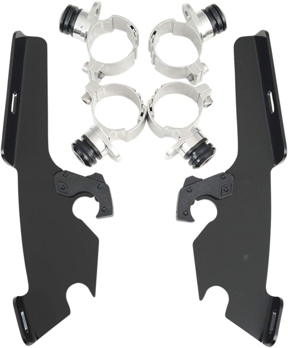 Memphis ShadesMEB8982 Black Trigger-Lock Mount Kit for Kawasaki VN900C Vulcan 2007-2015, and Yamaha XVS650 V-Star Custom 1998-2015