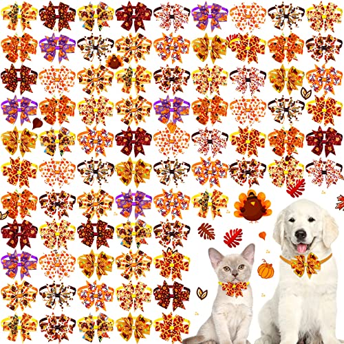 80 Piezas Corbatas de Collar para Perros de Acción de Gracias miniatura 1