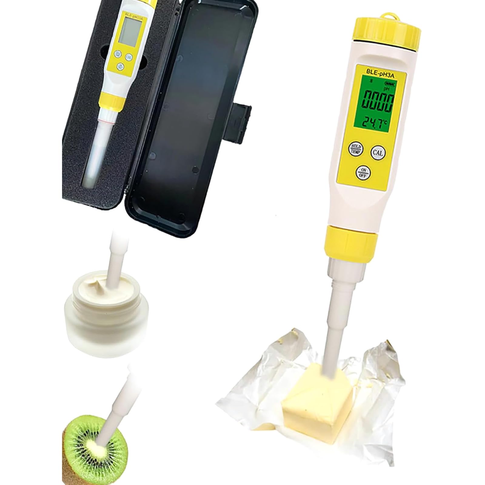 Profesjonalny długopis testowy PH do fermentacji, miernik pH żywności Bluetooth, cyfrowy miernik pH, inteligentne sterowanie aplikacją, zakres 0,00-14,00 PH / rozdzielczość 0,01 PH, do chleba