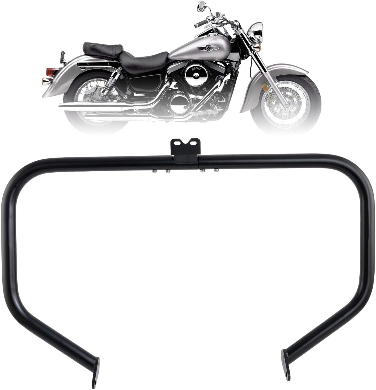 Kinglemc Crash Bar Engine Guard Highway Bar for Kawasaki Vulcan Mean Streak VN1500 VN1500P VN1600 VN1600B VN166F 2002-2006 and Suzuki VZ1600 Boulevard M95 2005 Marauder 2004 (Black)