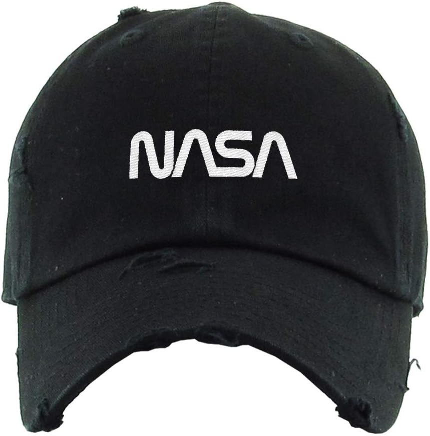 Retro NASA Logo Vintage Baseball Cap Embroidered Cotton Adjustable Distressed Dad Hat
