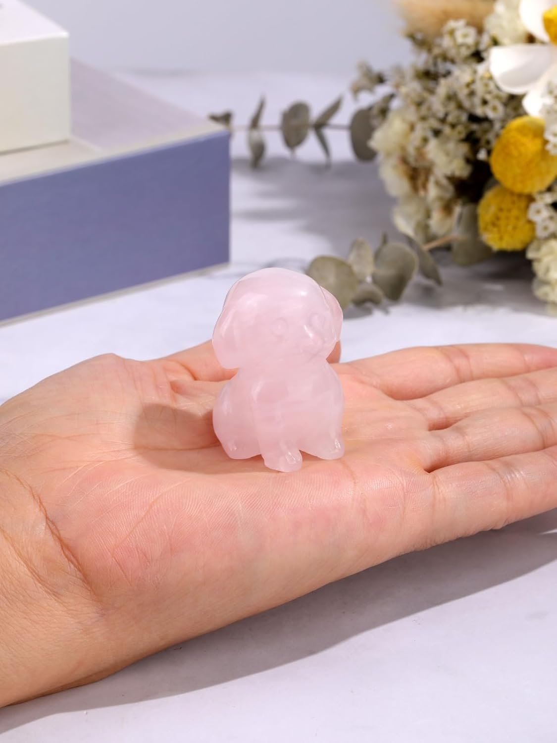 CrystalTears Rose Quartz Crystal Dog Figurine Gifts for Women Dog Lovers Men, 1.5” Healing Gemstone Dogs Puppy Statue Ornament for Home Office Decor Cute Lucky Crystals Dogs Gifts for Christmas - Image 6