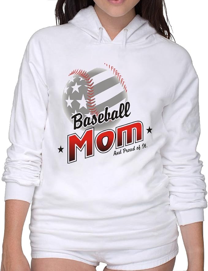 Women's Baseball Mom Logo Hooded Pullover Sweatshirt Amazon.ca