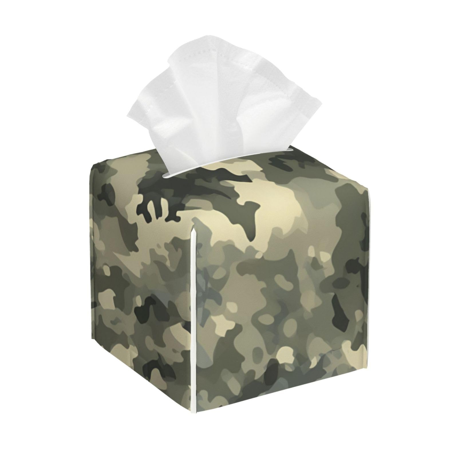 Army Digital Camouflage Print Leather Tissue Box Cover, Stylish Tissue bag, Facial Tissue Box Holder, For Home Office Car