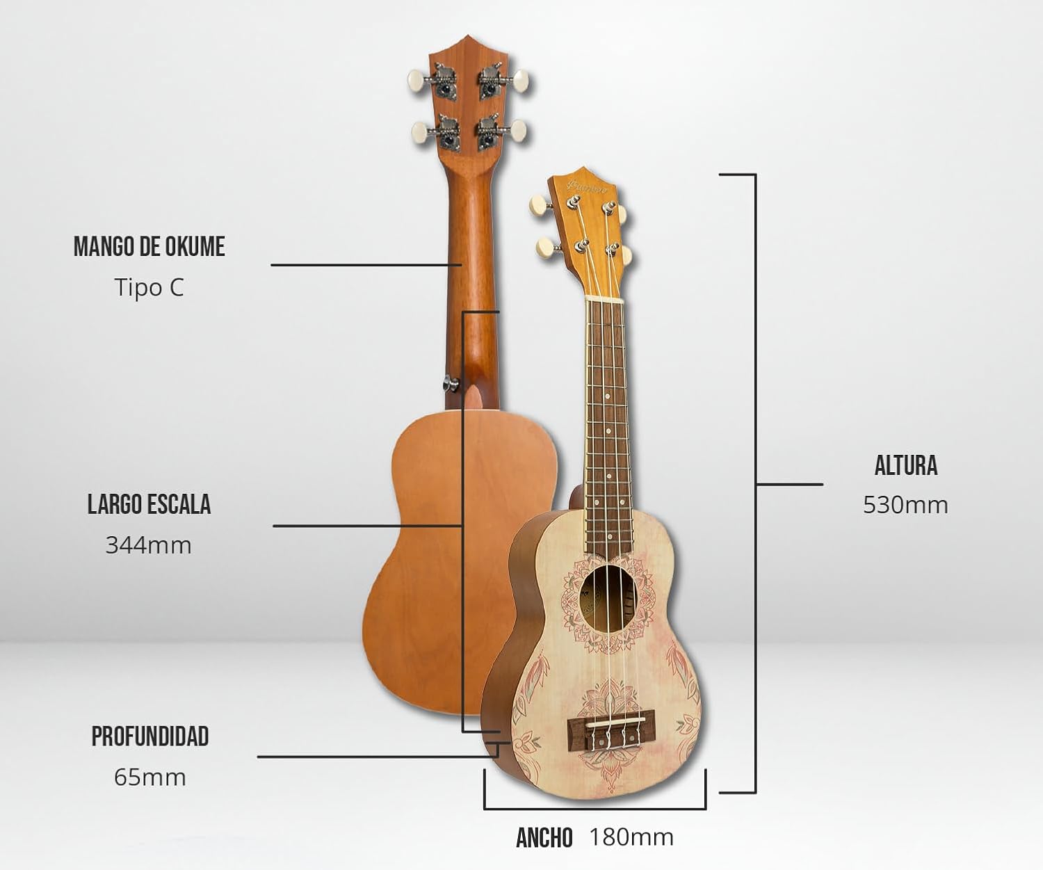 Bamboo Music Mandala Series Lotus Soprano Ukulele