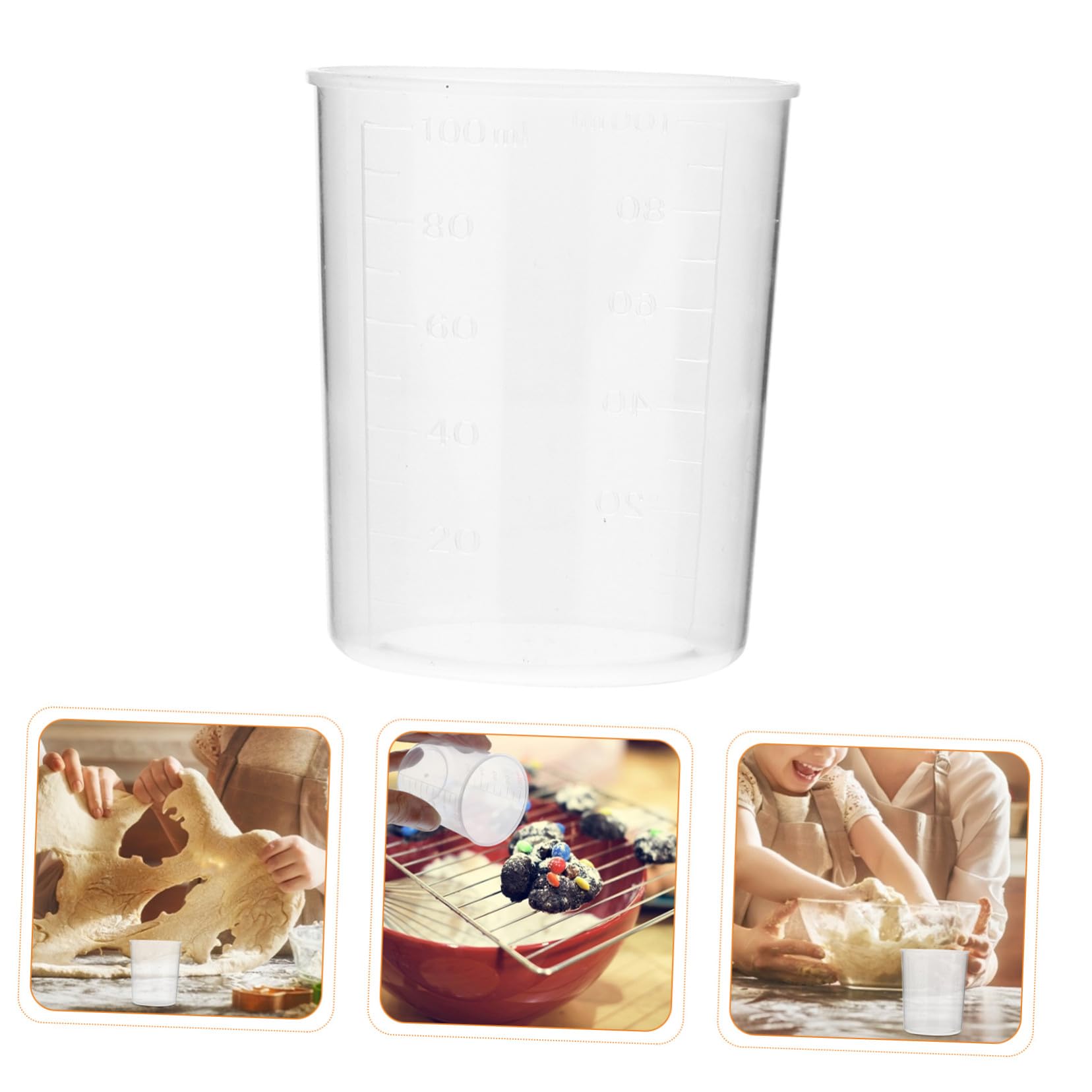 50 Piezas Unidades de Vasos Medidores de Plástico Vasos Transparentes Graduados Resistentes Roturas Medidores Líquidos para Cocina Repostería Harina y Leche
