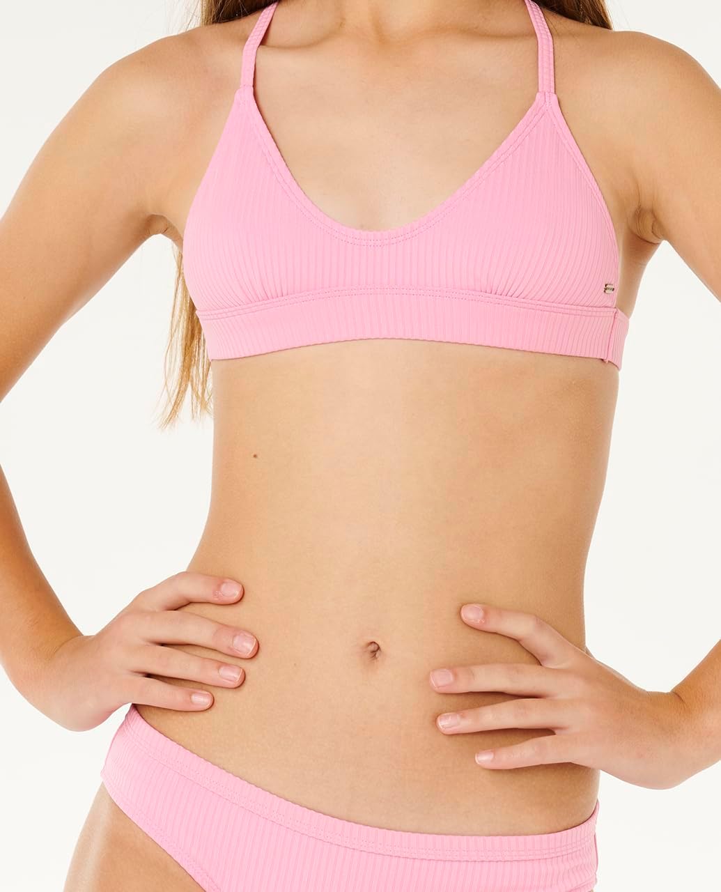 Rip Curl Girls' Premium Ribbed Swimsuit Tri Bikini Set