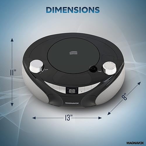 Vista 14 de Magnavox MD6949 Boombox de CD portátil de carga superior con radio estéreo AM/FM y tecnología inalámbrica Bluetooth en negro Compatible