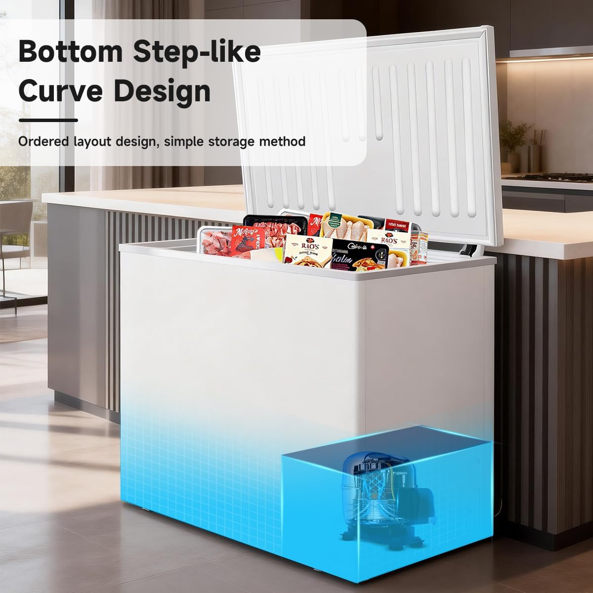 7 Cu.Ft Chest Freezer - Lockable Stay Top Open Door with -9.5℉~ 5℉,7 Temperature Control, Removable Baskets, Energy-efficient Deep Chest Freezer for Home, Office, Bar, Kitchen, White