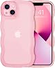 DUEDUE for iPhone 13 Mini Case, Clear Case for iPhone 13 Mini Cute Curly Wave Frame Shape Clear Cover Soft TPU Silicone Shockproof Protective Women Girls Phone Case for iPhone 13 Mini Case 5.4