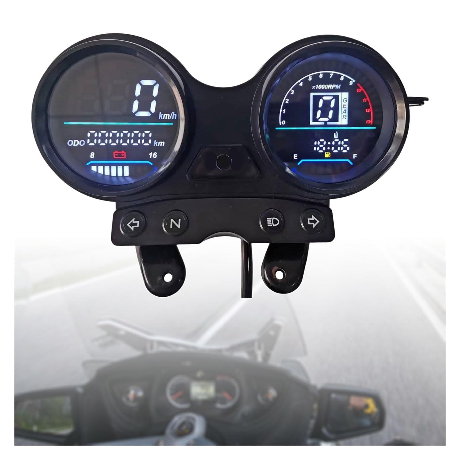 Contagiri contachilometri Tachimetro Digitale A LED 12V Per Ybr 125 Pannello Digitale Per Moto Con Alloggiamento Ricambio Installazione