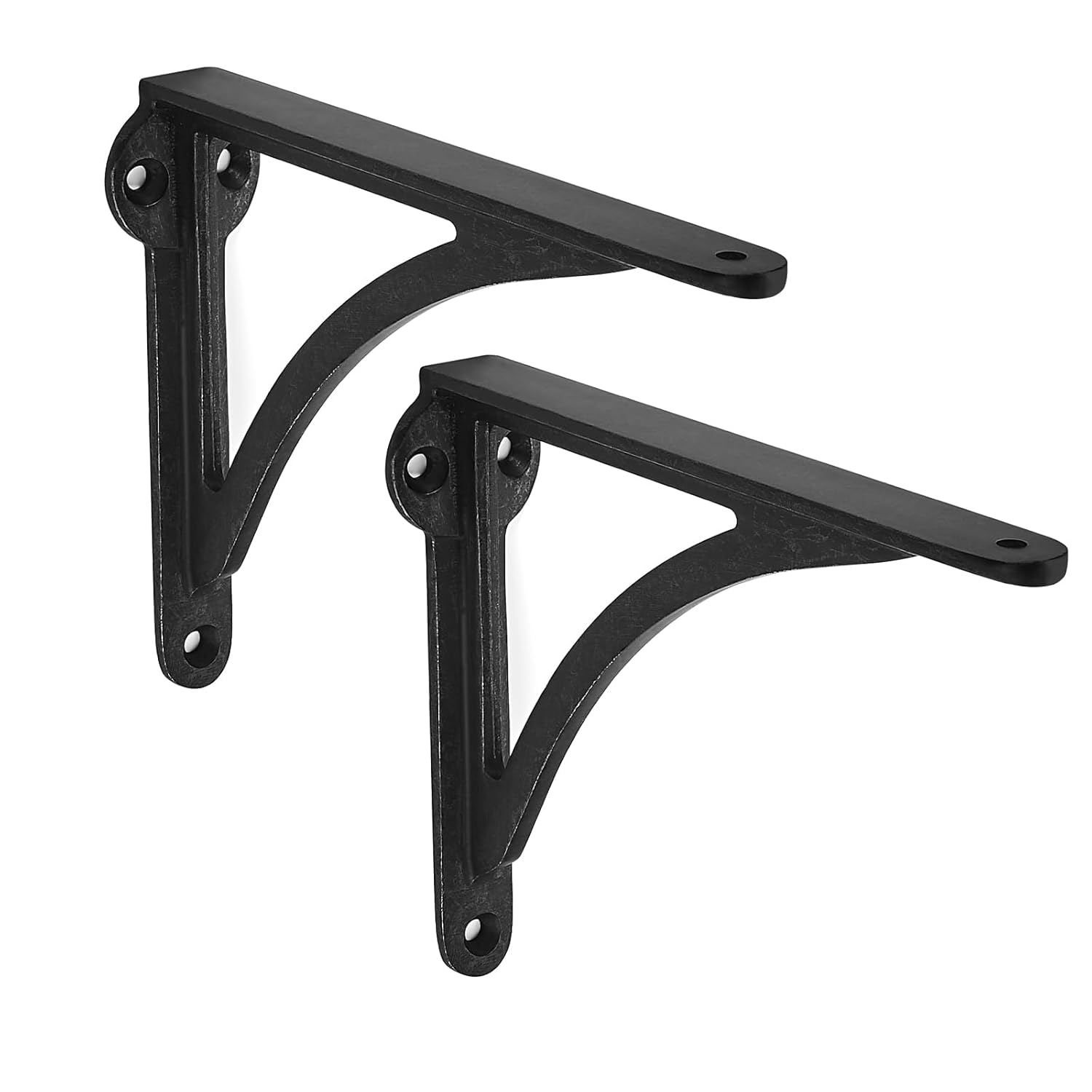 Khtumeware 100% Solid Brass Decorative Shelf Brackets, 4.5-inch Wall-Mounted Shelving Brackets, 2-Pack Antique Gold Vintage Metal Shelf Bracket Victorian Wall Bracket.