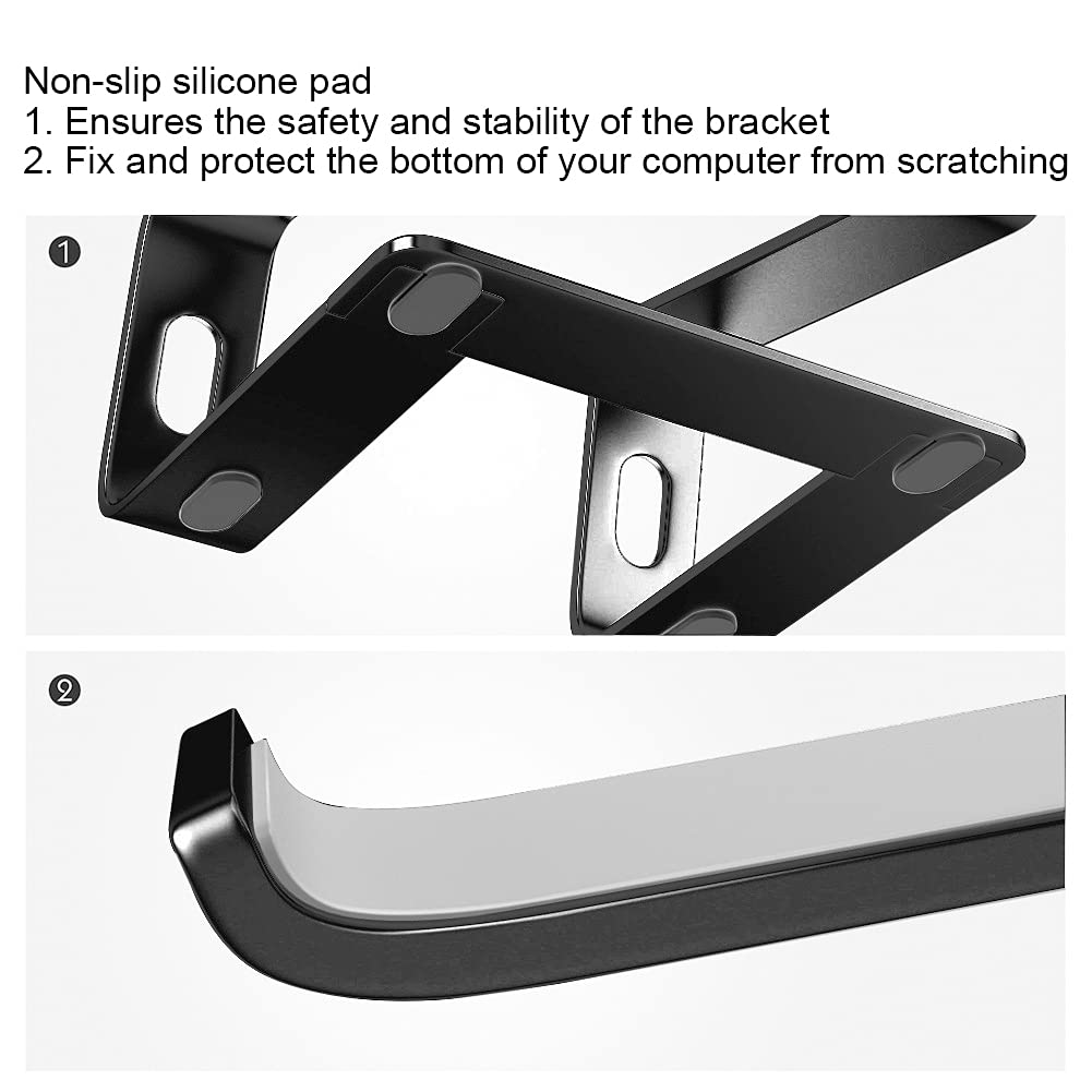 Supporto verticale per laptop, staffa di dissipazione del calore per notebook, supporto ventilato in lega di alluminio per PC desktop con gestione dei cavi, ideale per un ambiente