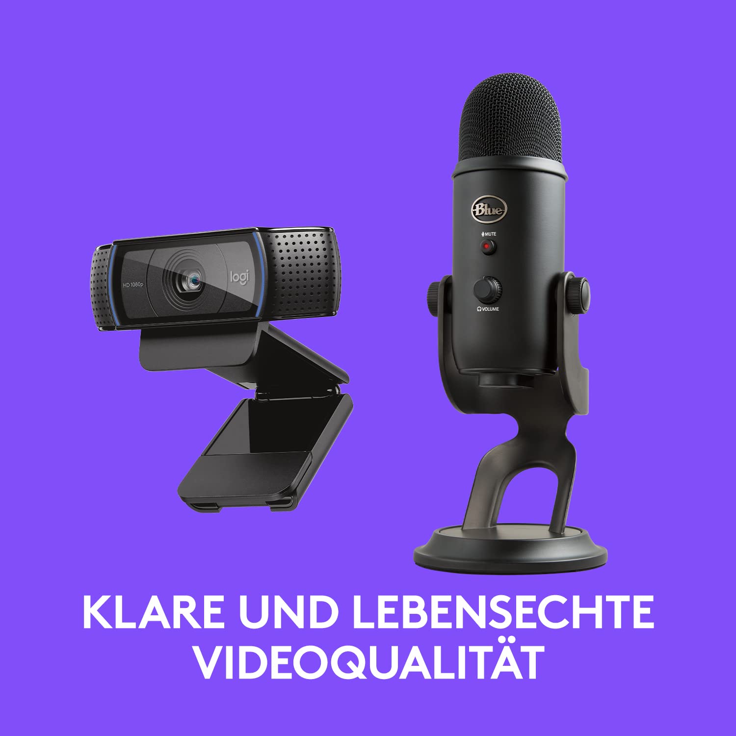 Blue Microphones Yeti und Logitech C920 HD Pro – Webcam-Mikrofon-Set für eine professionelle Präsentation in Bild und Ton für Videokonferenzen, die Arbeit zu Hause, Zoom, PC und Mac